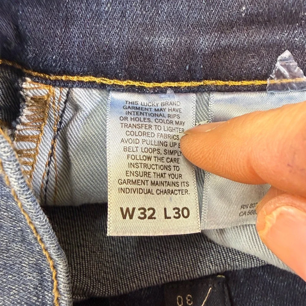 Lucky Brand 121 Slim Straight Mens Jeans 32x30 Dark Wash Blue Stretch Denim